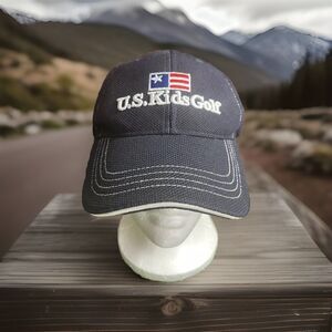 U.S. Kids Golf Hat Embroidered‎ 2009 Teen World Cup Blue Adjustable Strap USKG